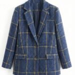 Veste élégante à carreaux – Bleu marine