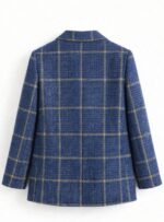 Veste élégante à carreaux – Bleu marine – Image 4