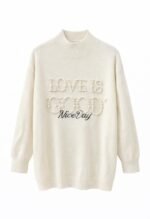 Pull femme d’hiver brodé – Love Is Good Nice Day – Image 8