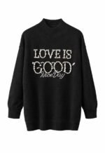 Pull femme d’hiver brodé – Love Is Good Nice Day – Image 2