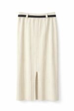 Jupe longue plissée femme avec ceinture – Image 2