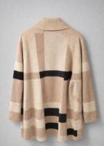 Cardigan long femme à col châle – Motif à carreaux modernes – Image 6