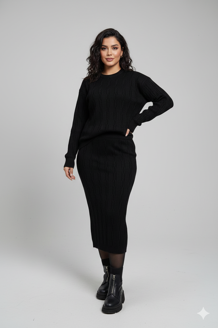 img_4603 Cable-Knit Sweater & Midi Skirt Set – Image 1