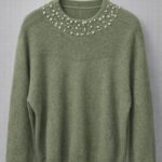Pull femme élégant avec col perlé – Pull chaud hiver chic
