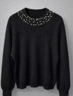 Pull femme élégant avec col perlé – Pull chaud hiver chic – Image 3